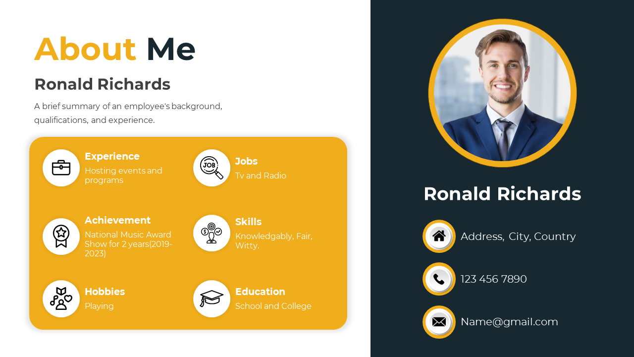 About Me PowerPoint Template