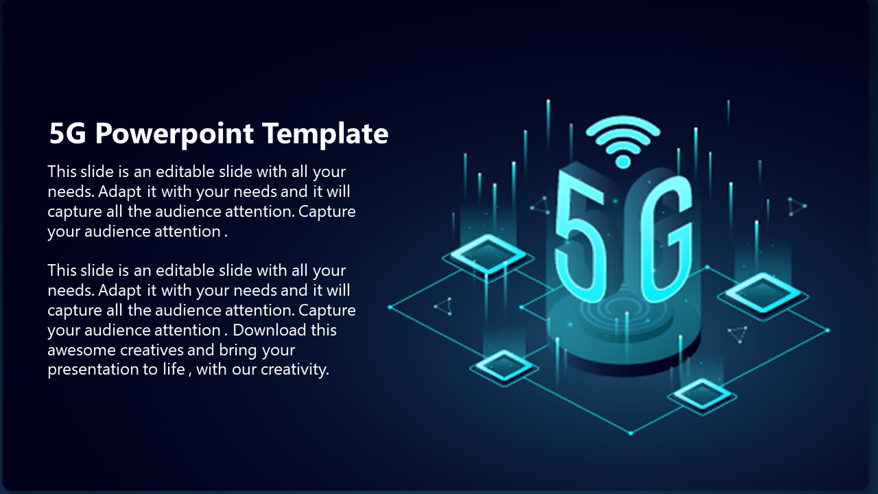 Attractive 22G PowerPoint Template With Blue Theme With Regard To Powerpoint Templates For Technology Presentations