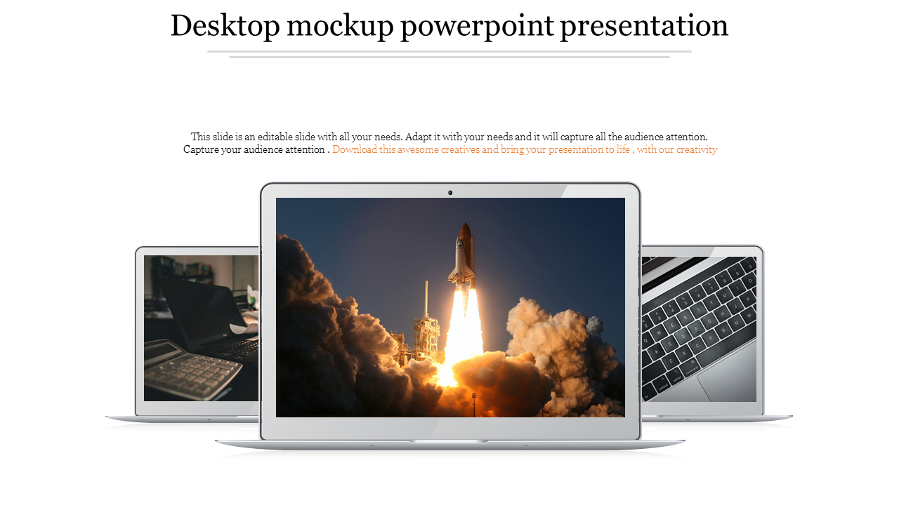Innovative Desktop PowerPoint Mockup PPT Template 