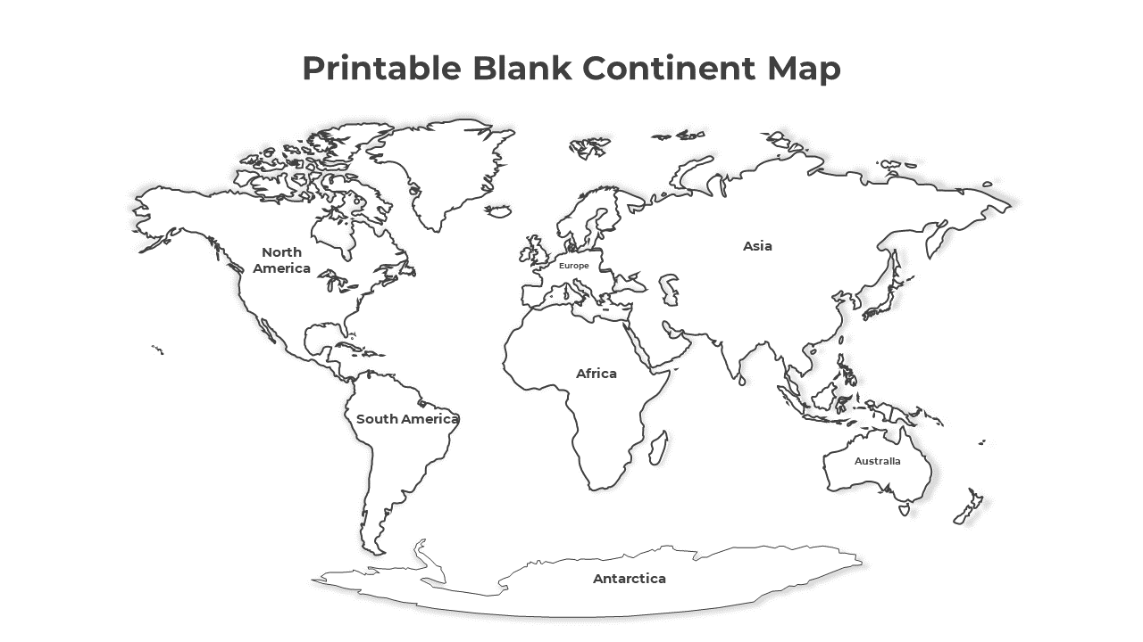 Printable Blank Continent Map PPT And Google Slides
