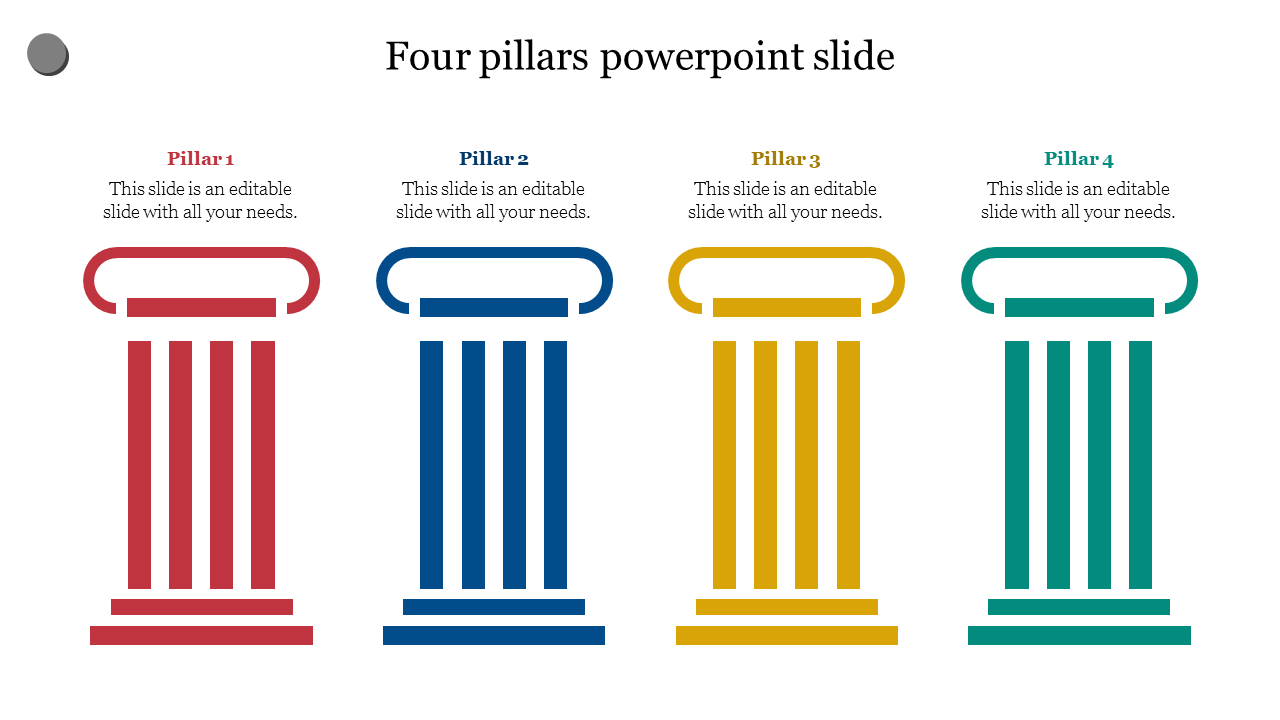 Get Four Pillars PowerPoint Slide Template Designs