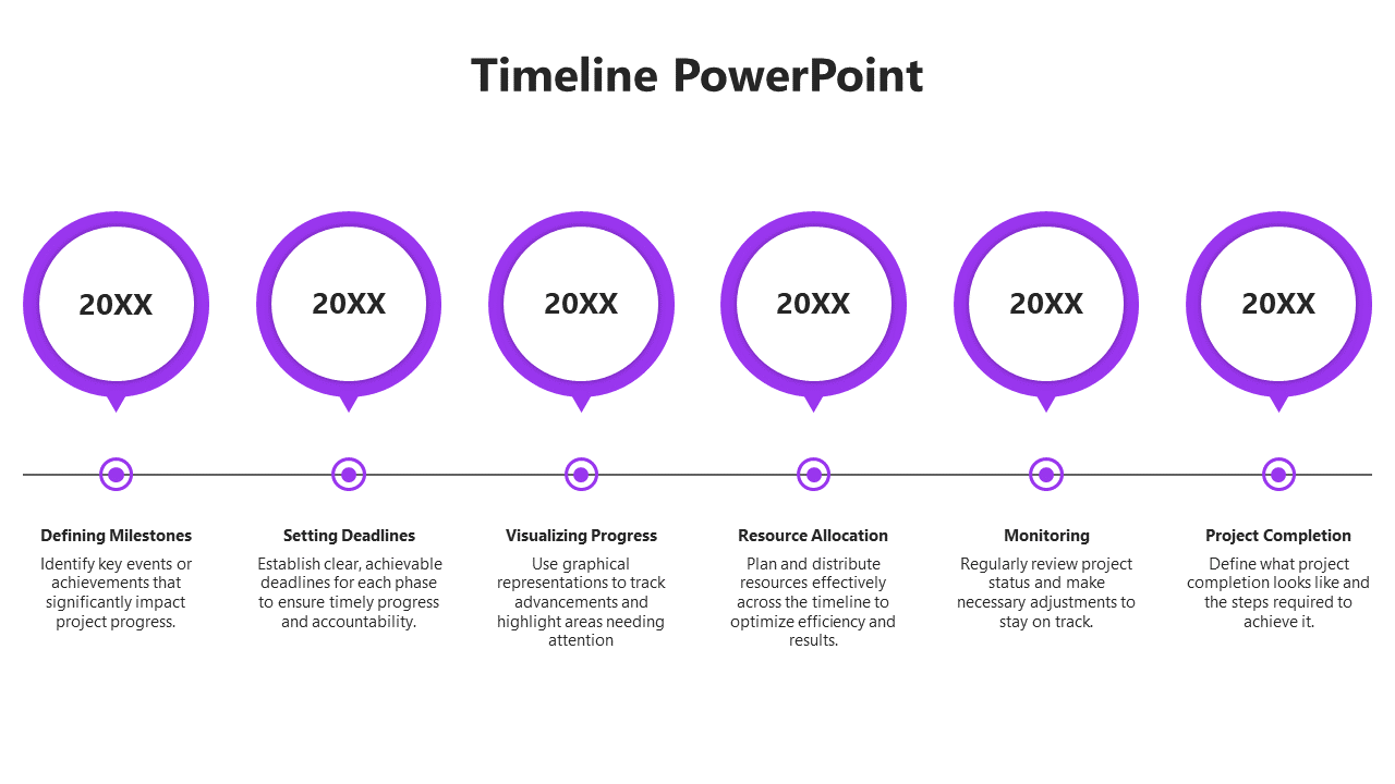 PowerPoint Timeline Template Download-Purple