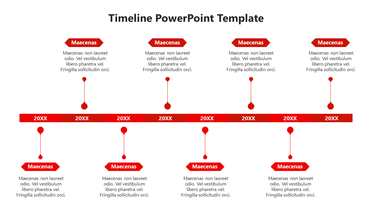 Timeline PPT-Red