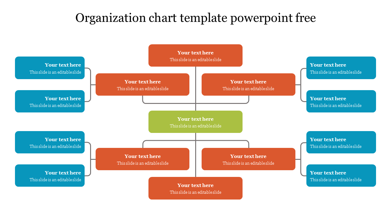 Free - Creative Organization Chart Template PowerPoint Free