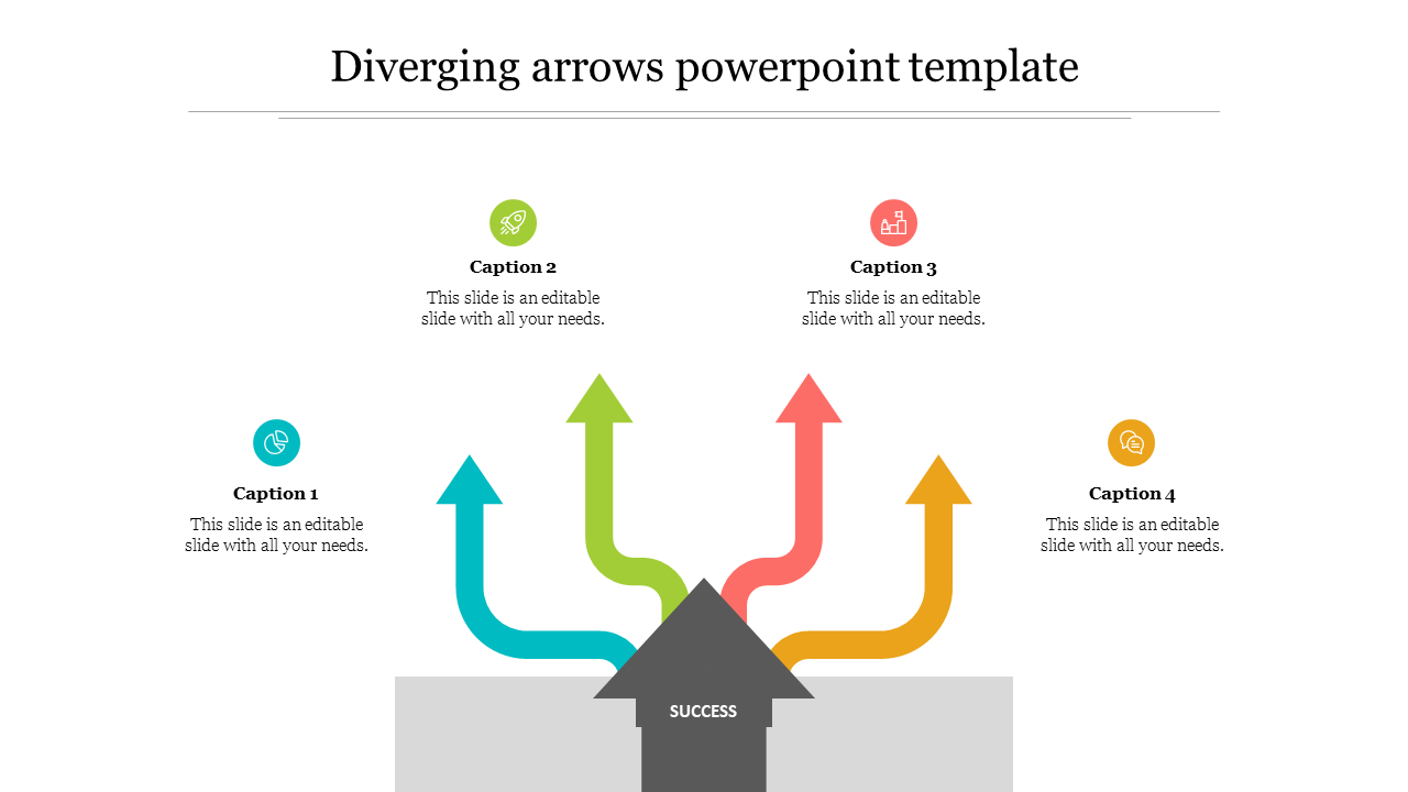 Innovative Diverging Arrows PowerPoint Template Slides