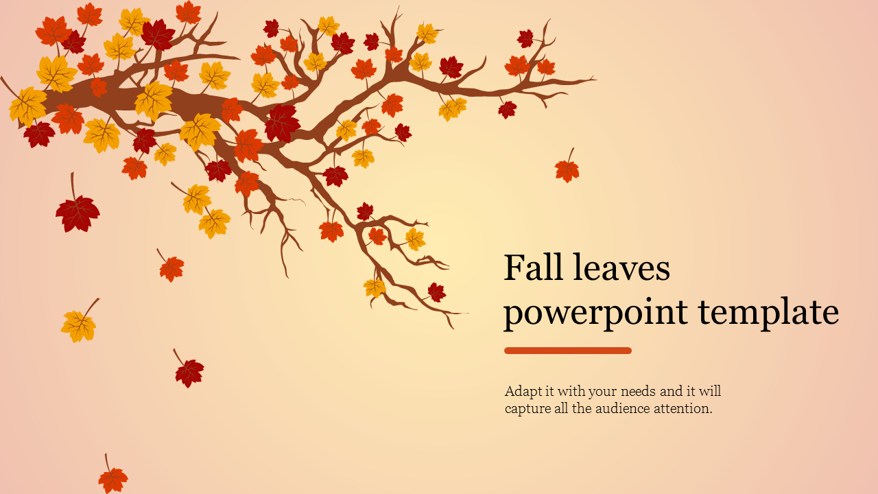 Customized Fall Leaves PowerPoint Template Presentation