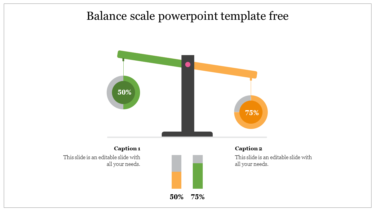 Editable Balance Scale Powerpoint Template Free Slide