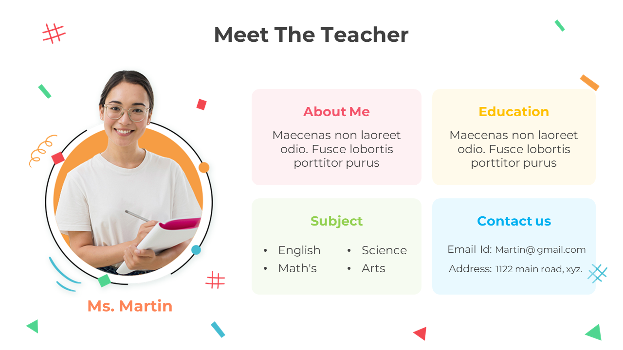 Free - Meet The Teacher PowerPoint And Google Slides Template