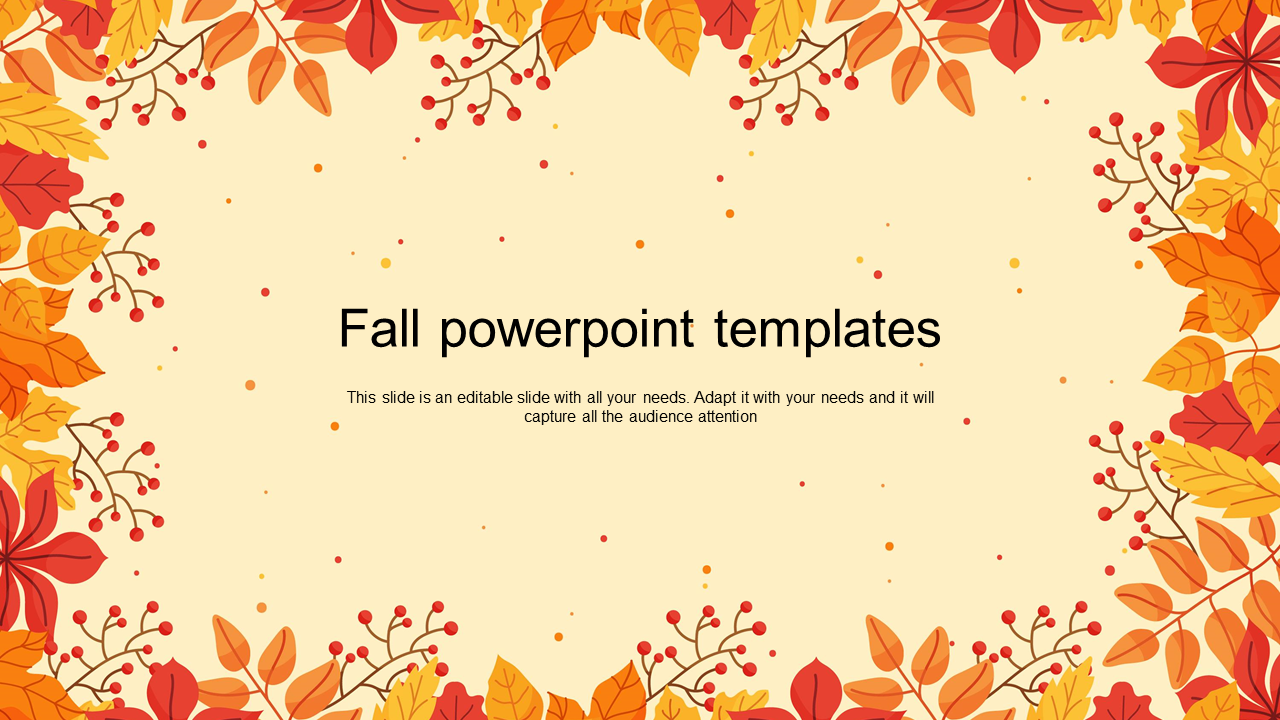 Creative Fall PowerPoint Template Slide PPT Regarding Free Fall Powerpoint Templates