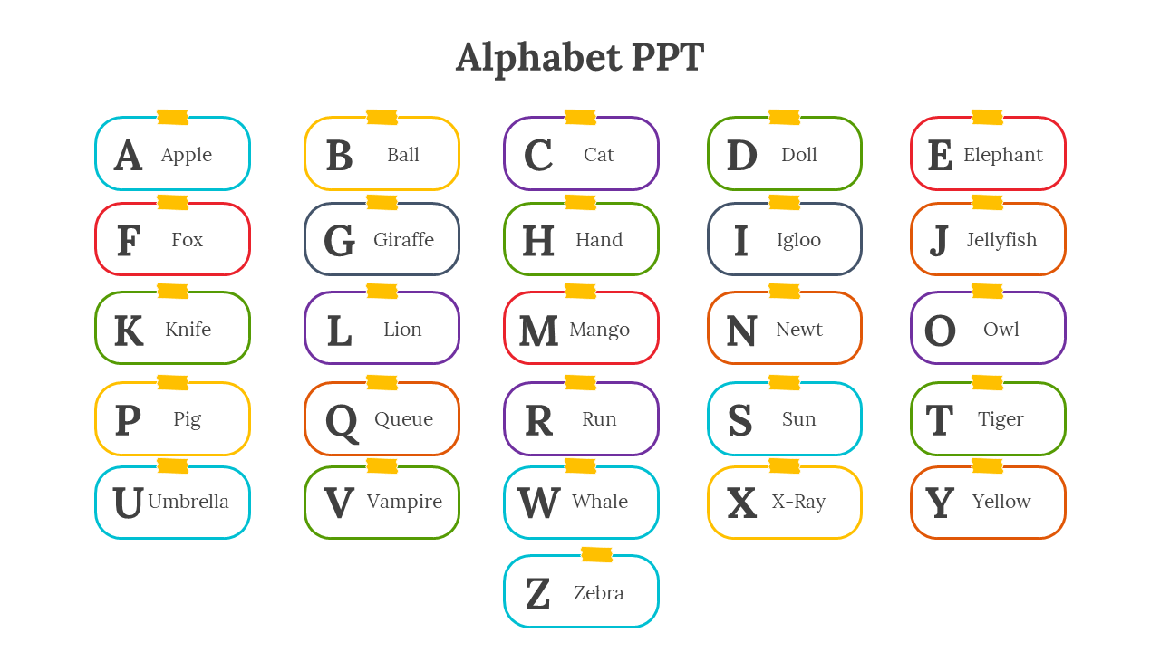 Free - Awesome Alphabet PowerPoint And Google Slides Template