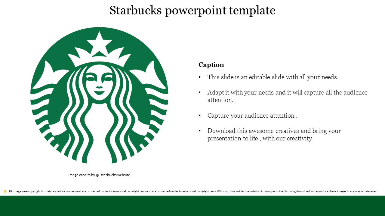 Starbucks PowerPoint Template Slide For Presentation Pertaining To Starbucks Powerpoint Template