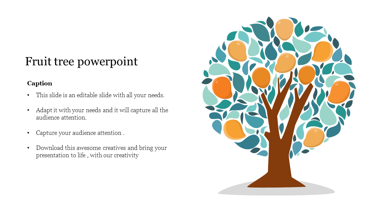 Editable Fruit Tree Powerpoint Slide