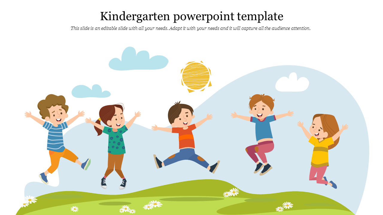 Best Kindergarten PowerPoint Template Presentation