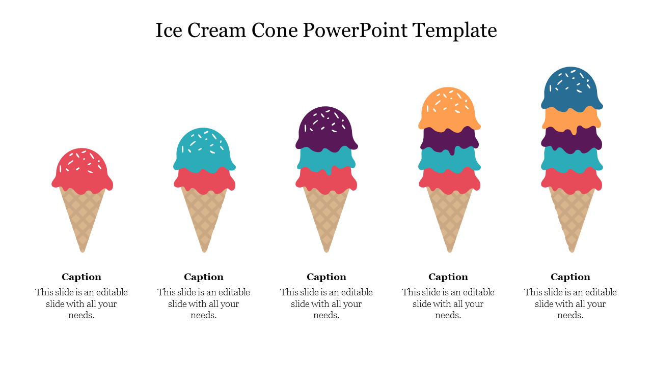 Amazing Ice Cream Cone PowerPoint Template Designs