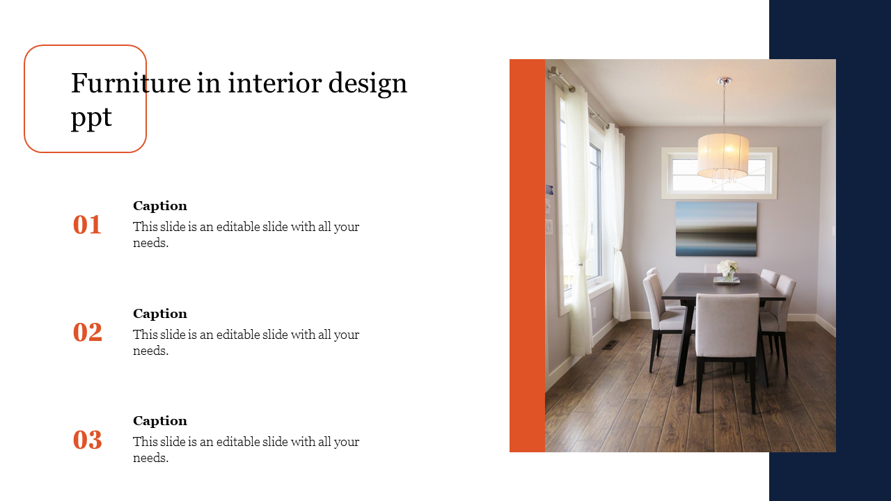 Best Furniture In Interior Design PPT Template Slide
