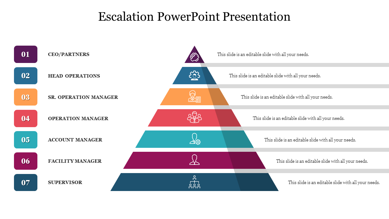 Escalation PowerPoint Presentation With Pyramid Design