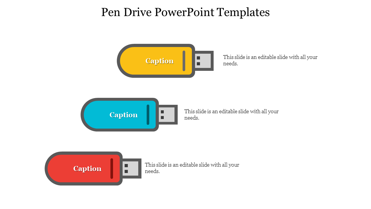 Creative Pen Drive PowerPoint Templates