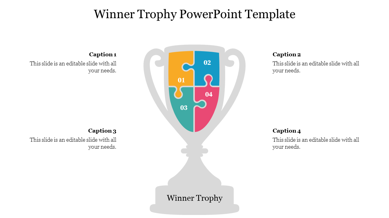 Creative Winner Trophy PowerPoint Template