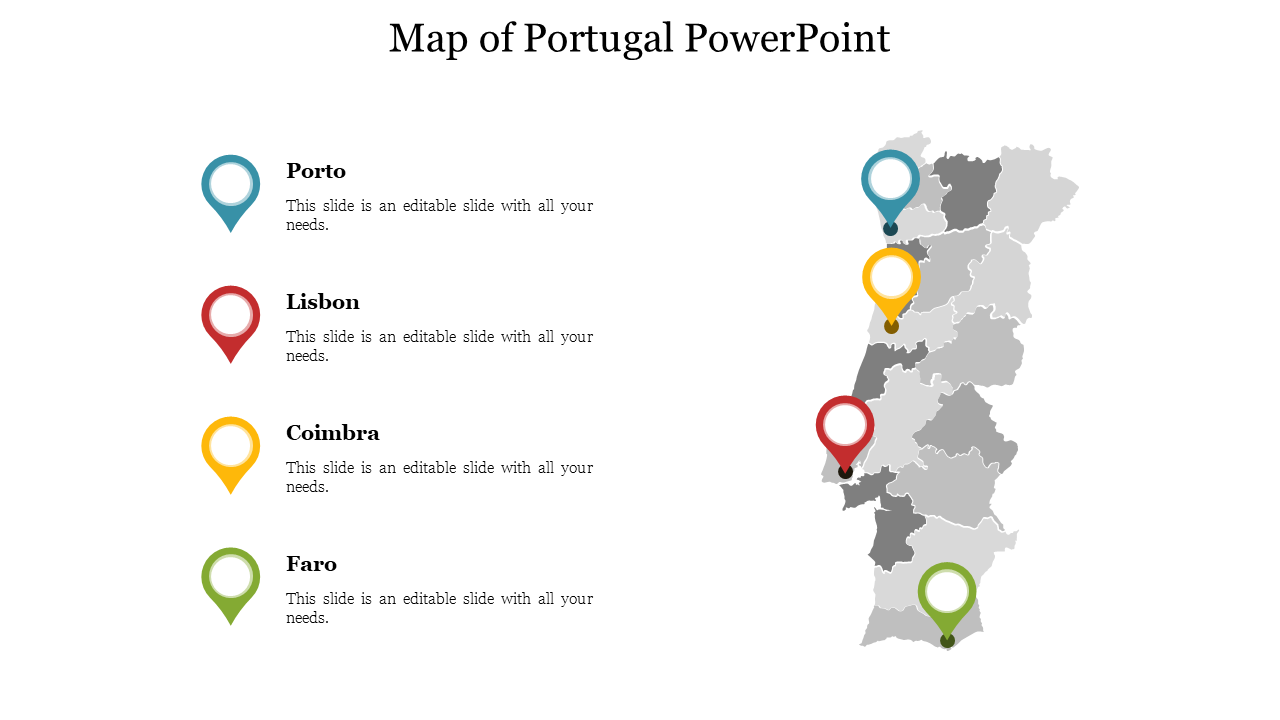 Best Map Of Portugal PowerPoint