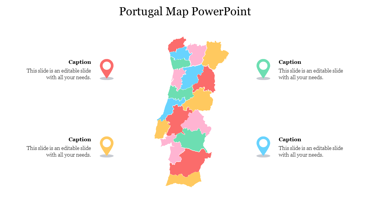 Creative Portugal Map PowerPoint