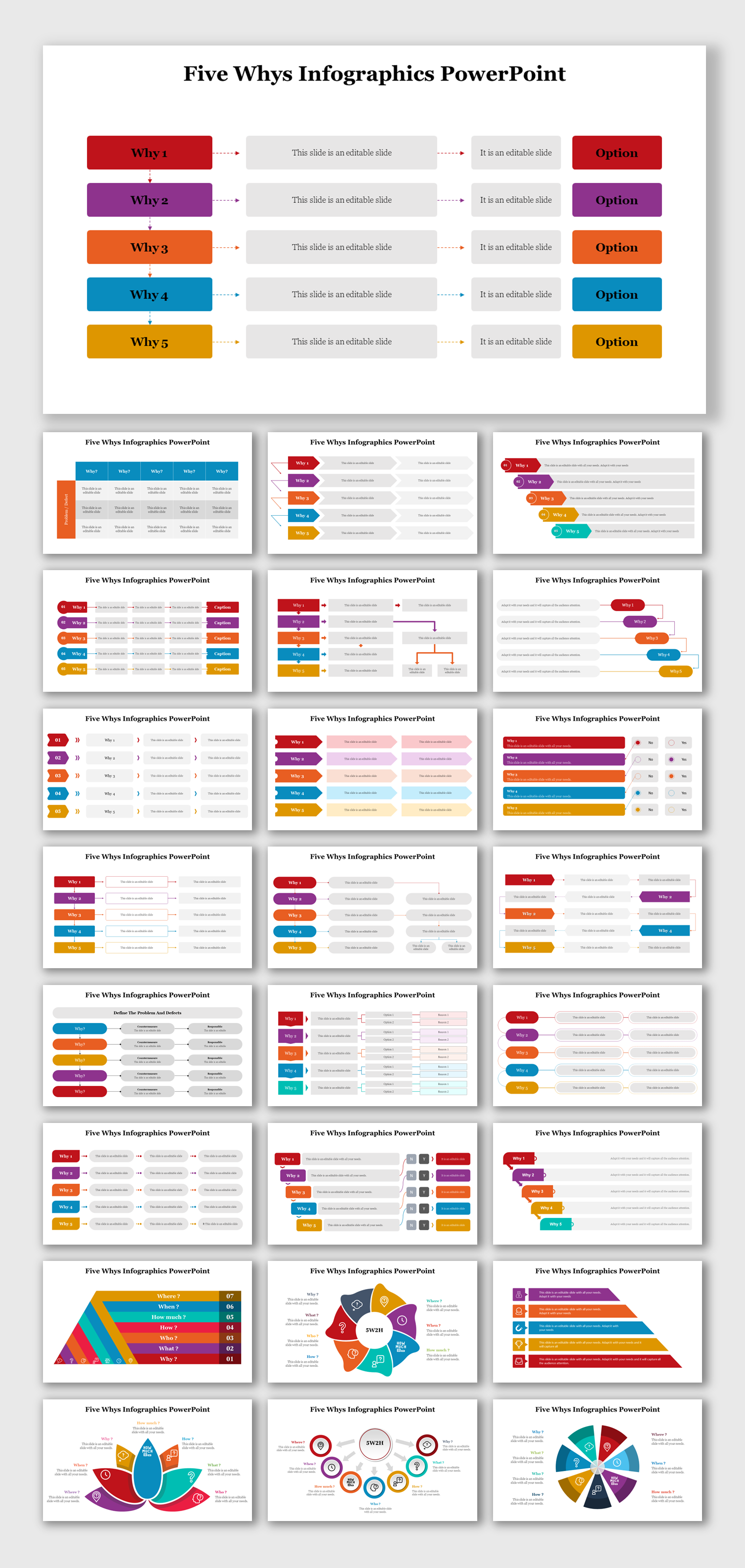 Get This 5 Whys Infographics PowerPoint And Google Slides