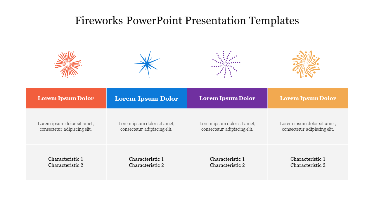 Creative Fireworks PowerPoint Presentation Templates