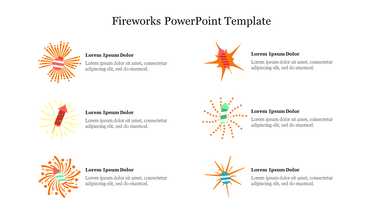 Free - Elegant Fireworks PowerPoint Template Presentation 