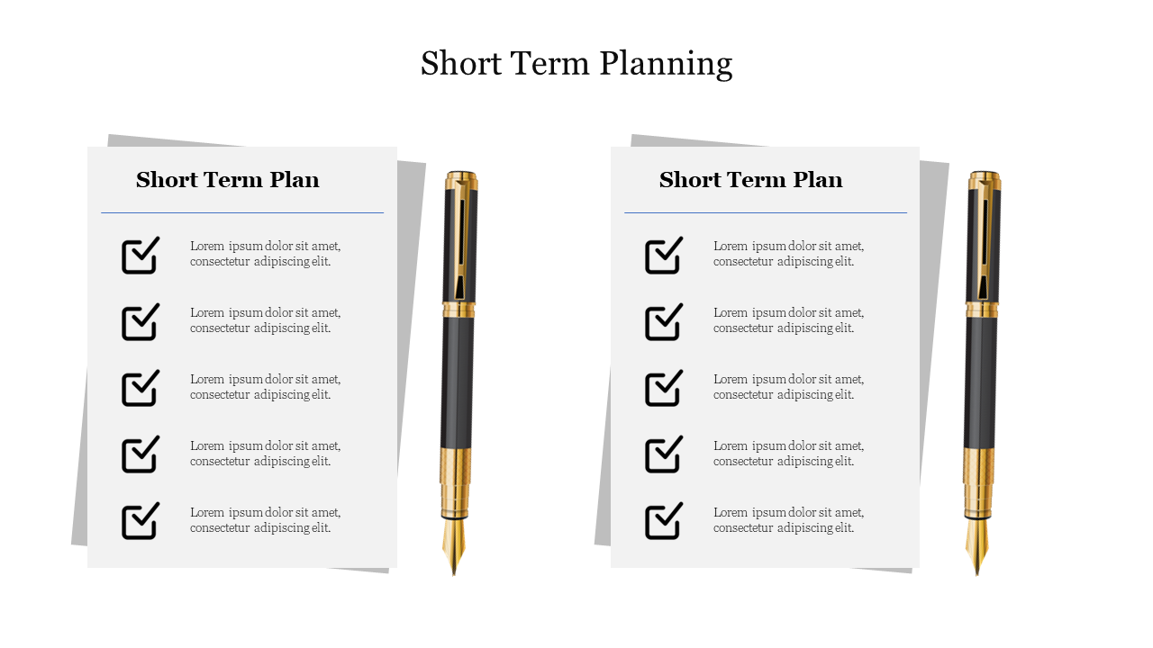 Creative Short Term Planning PowerPoint Presentation 