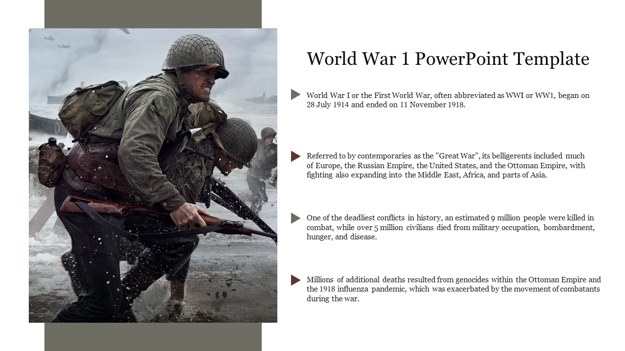 World War 1 PowerPoint Template Free
