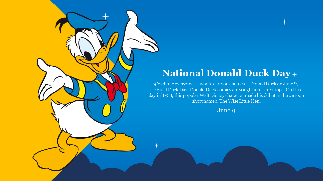 National Donald Duck Day PowerPoint Template