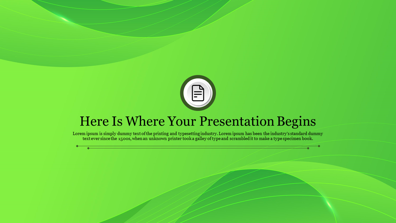Amazing Green Abstract Background Presentation Slide