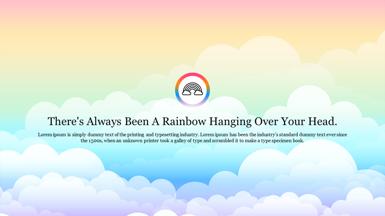 Effective Rainbow Color Background Presentation Template