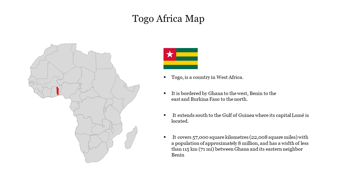 Creative Togo Africa Map PowerPoint Presentation Slide 
