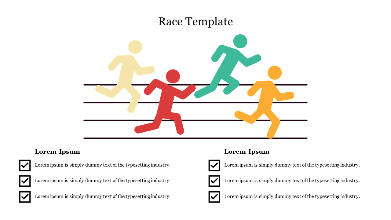 Best Race Template PowerPoint With Human Silhouette