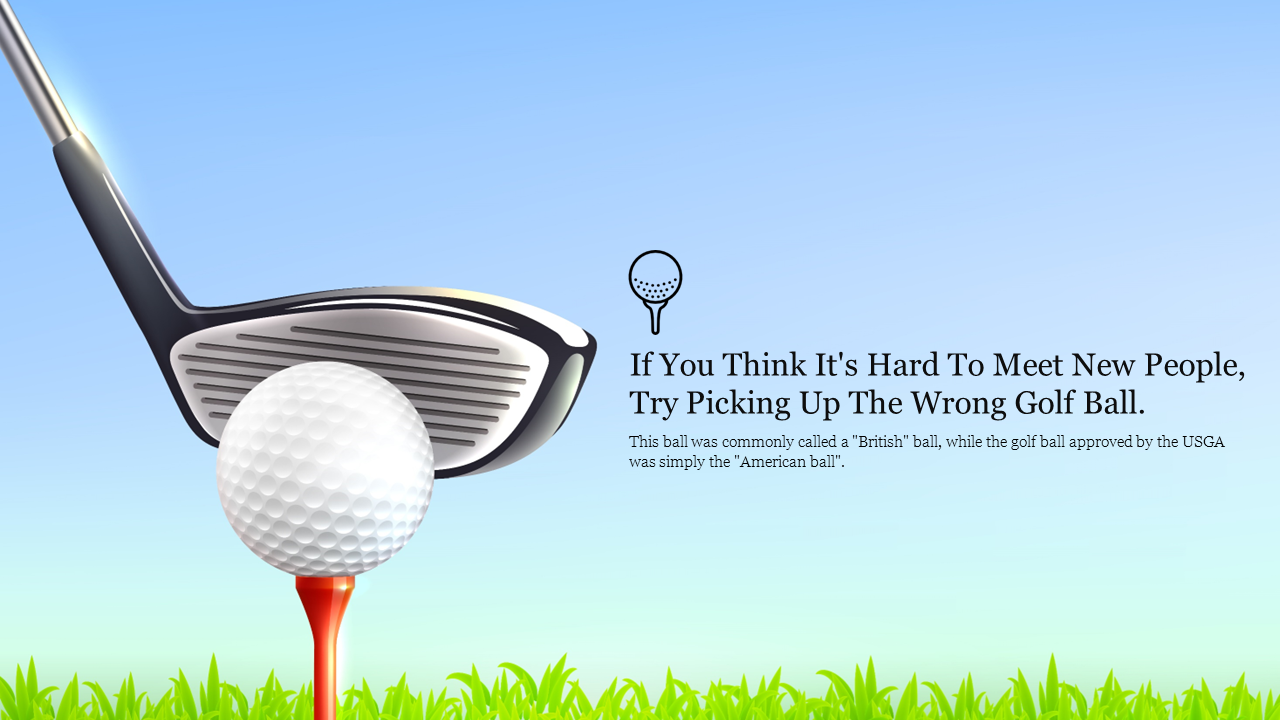 Informative Golf Ball Slides PowerPoint With Icon 