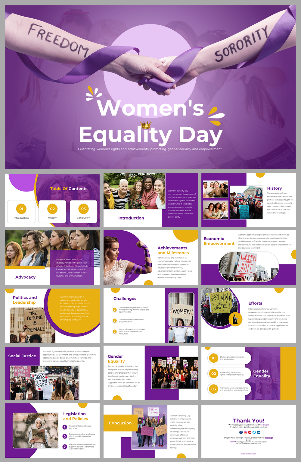 Free - Creative Womens Equality Day PPT Presentation Template 
