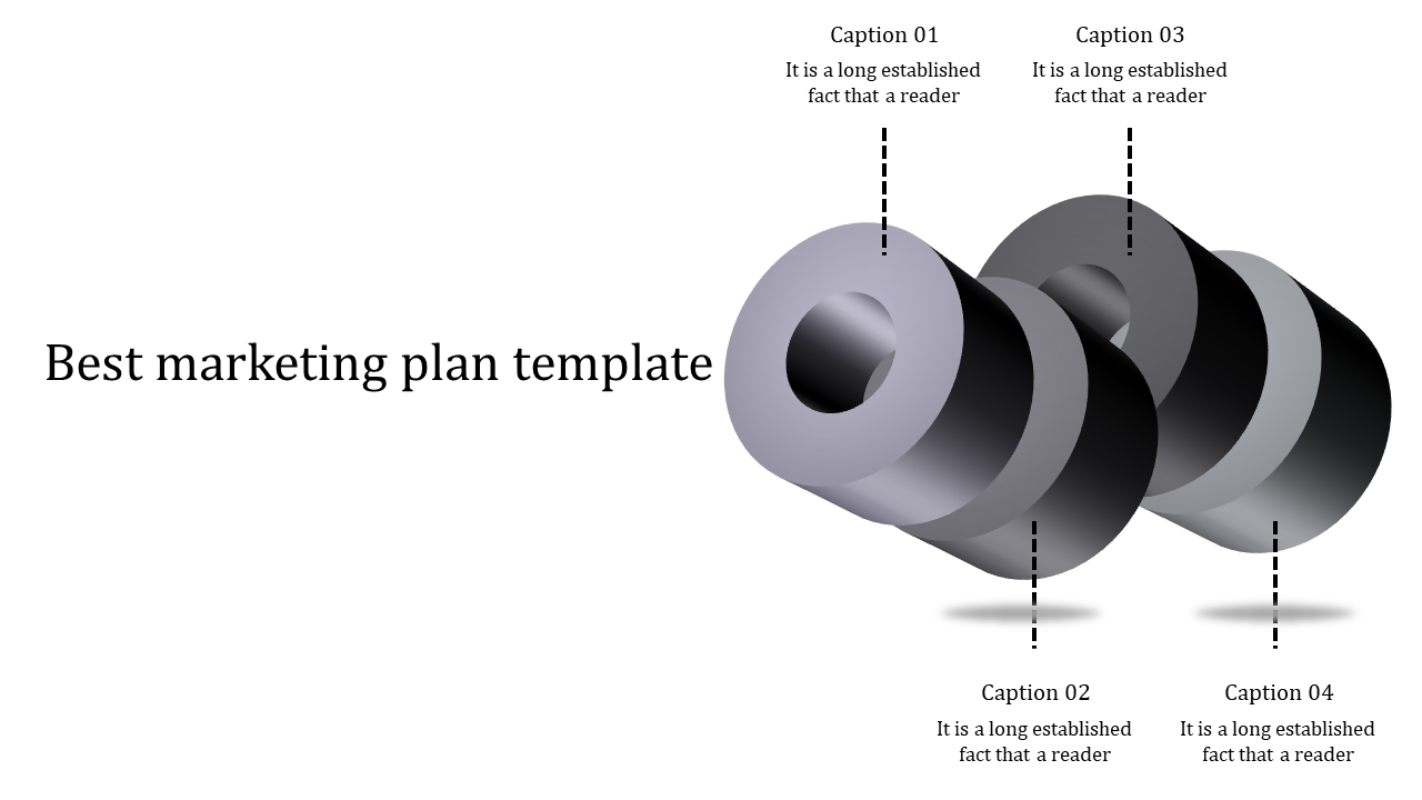 Four gray intertwined 3D rings with labeled segments and marketing description on a white backdrop.