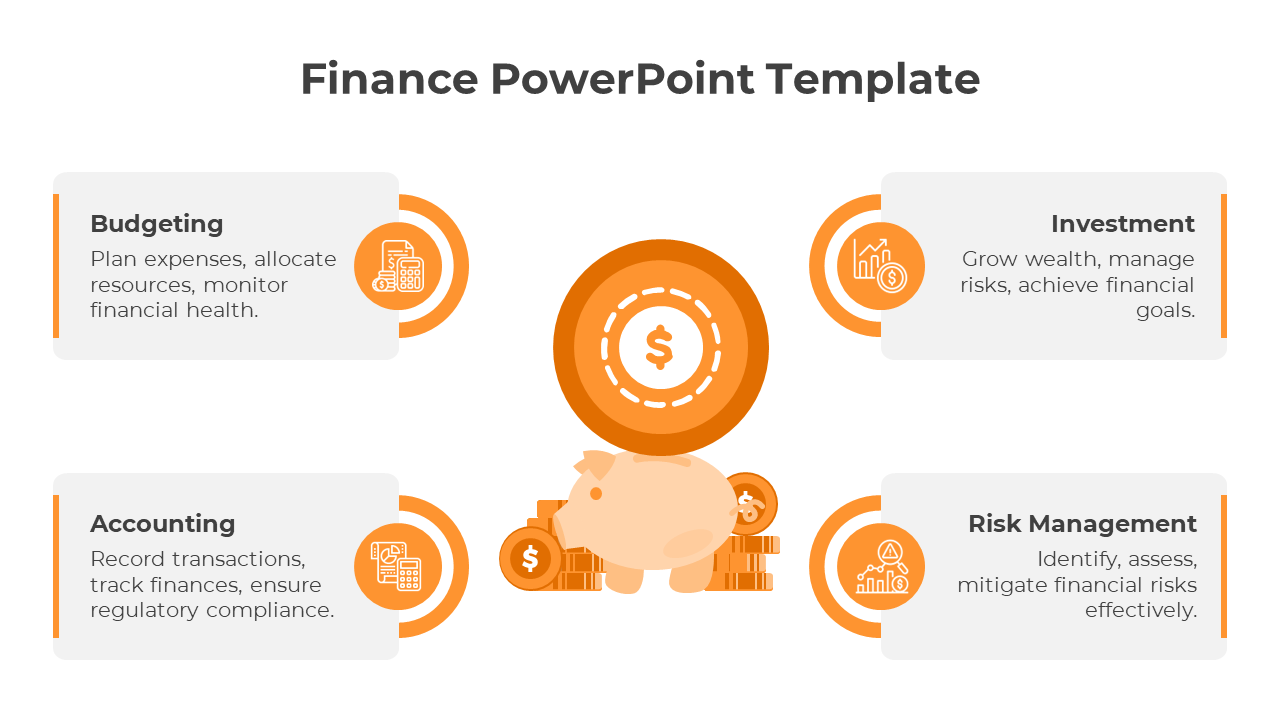 Finance PPT And Google Slides Template With Orange Color