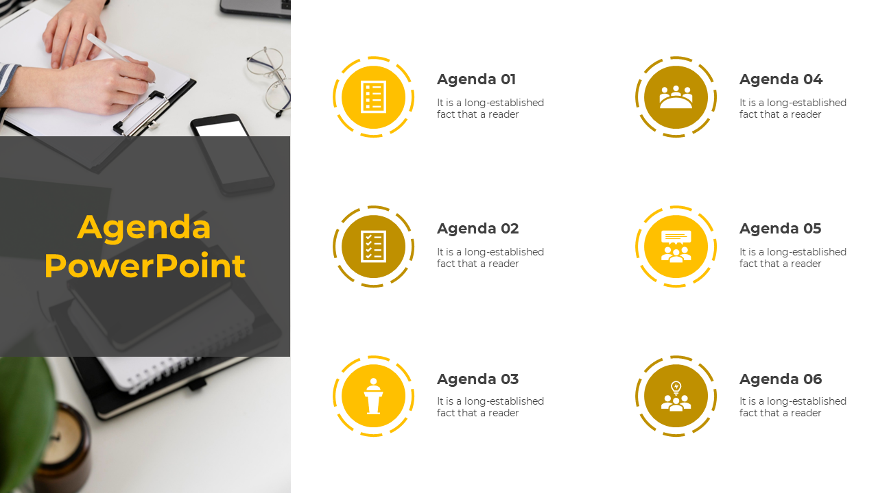 Easy To Customize Agenda PowerPoint And Google Slides