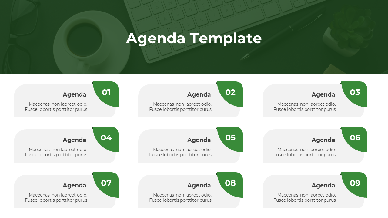 Easy To Editable Agenda PowerPoint And Google Slides