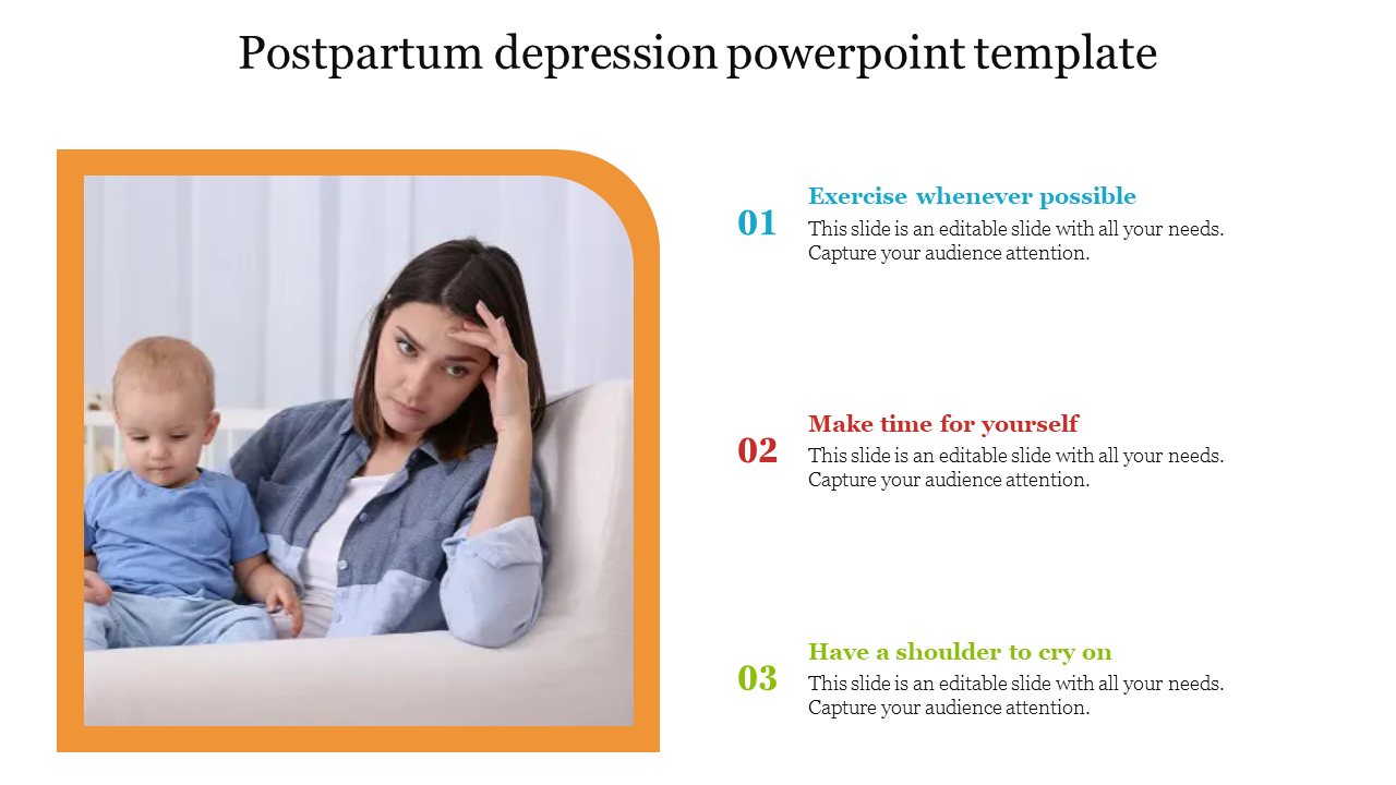 Ready To Use Postpartum Depression PowerPoint Template With Depression Powerpoint Template