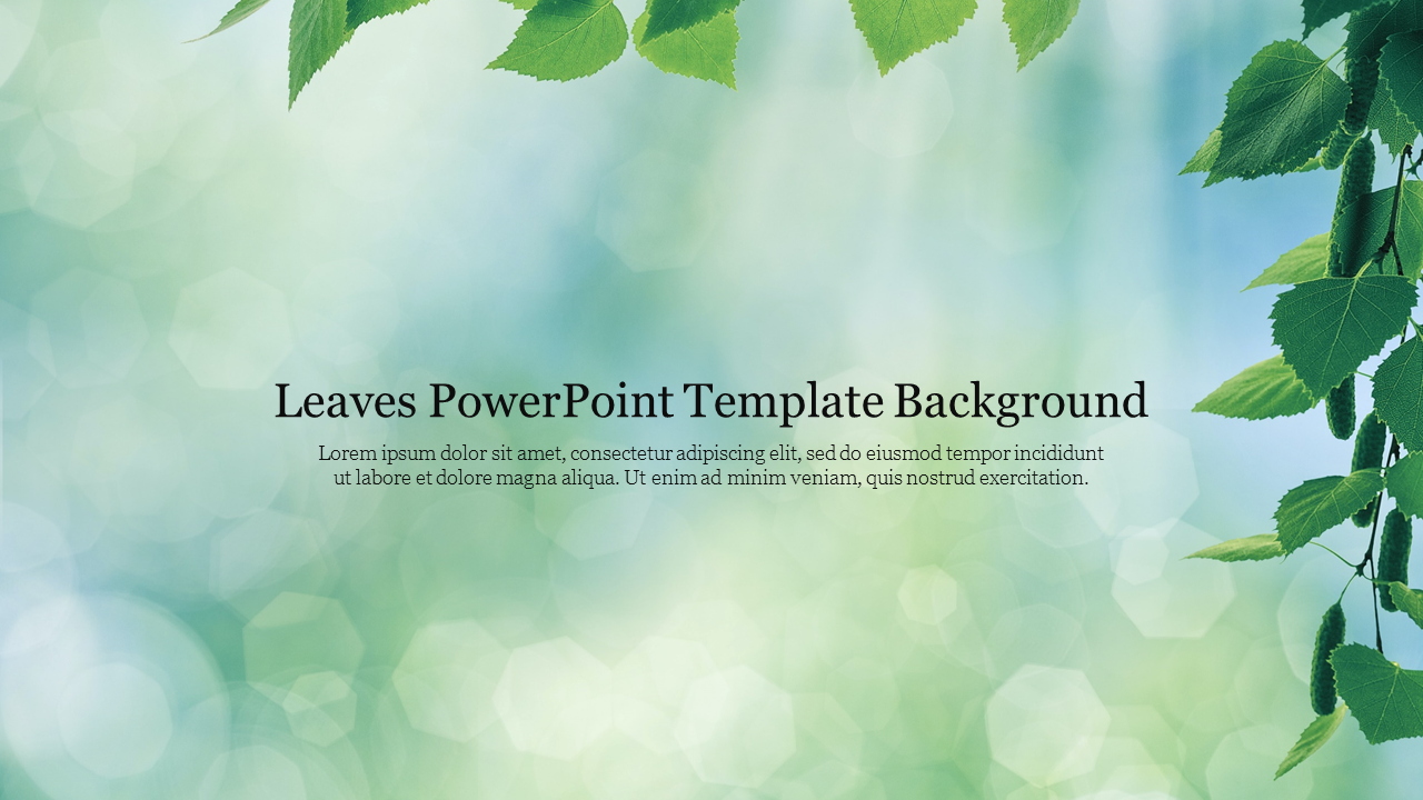 Editable Leaves PowerPoint Template Presentation Slide