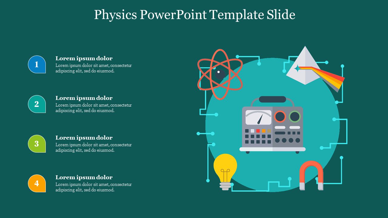 Physics PowerPoint Template Slide With Four Nodes Regarding Nuclear Powerpoint Template
