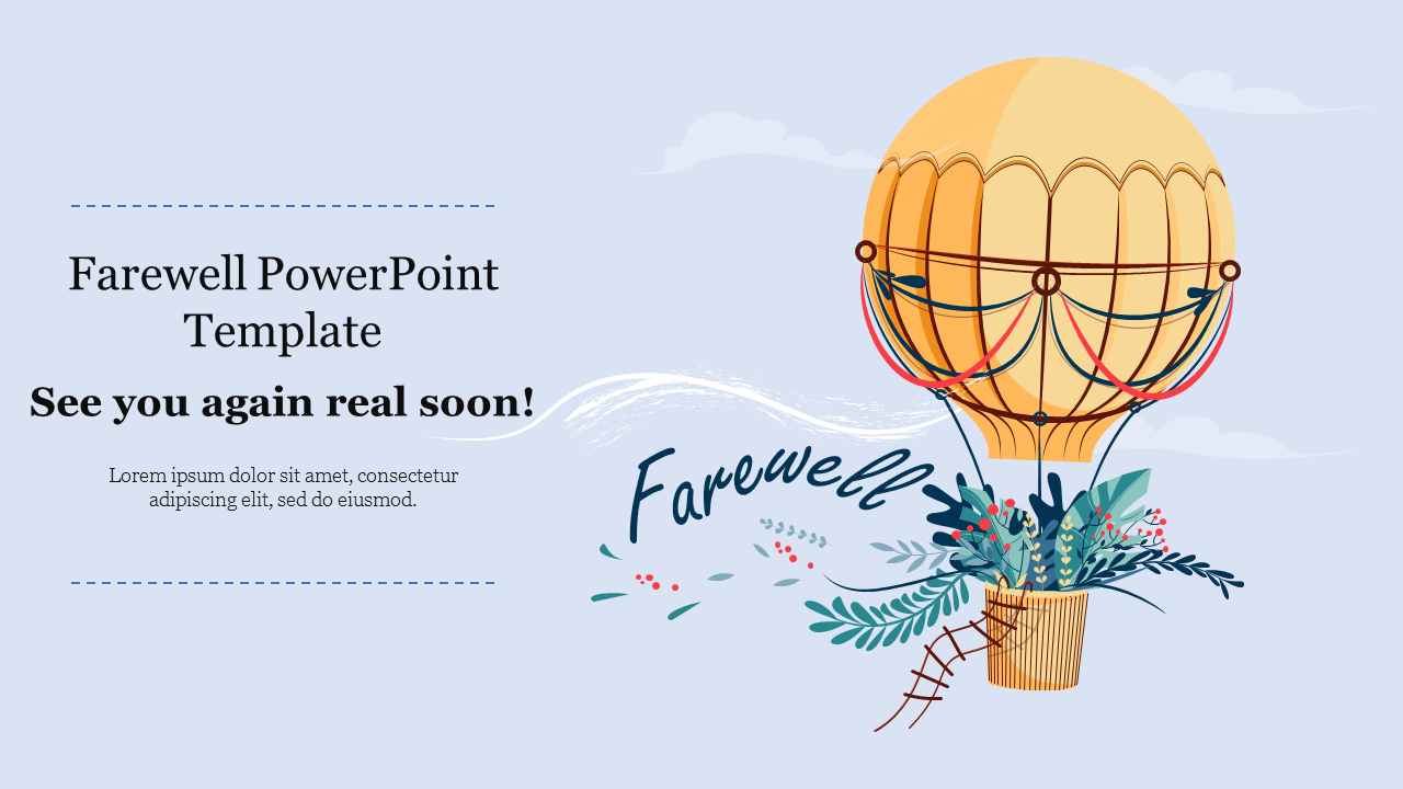 Beautiful Farewell PowerPoint Template - Parachute Model Pertaining To Goodbye Card Template