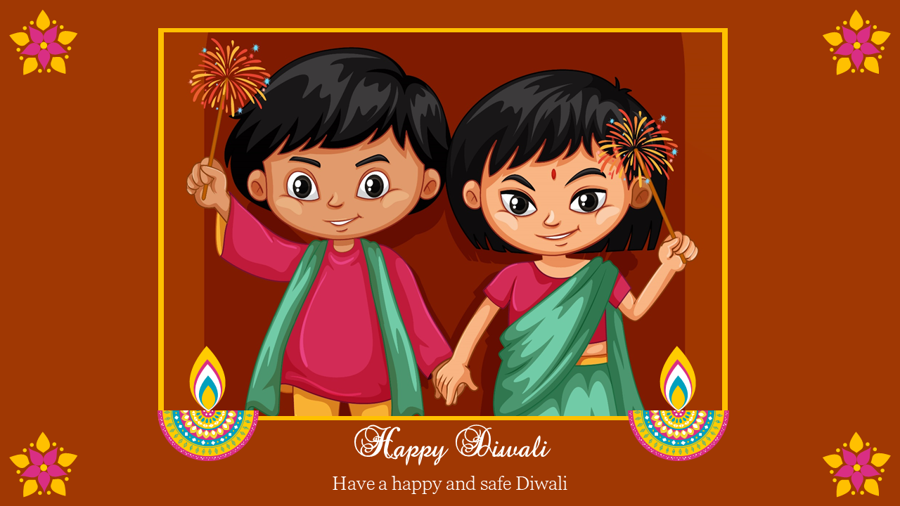 Try Now Cartoon Images Of Diwali Celebration Slide