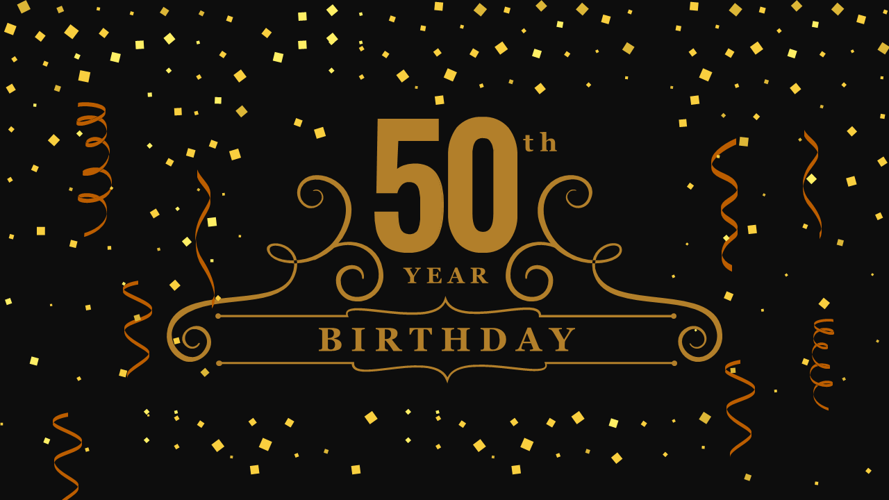 Download 50th Birthday Templates PowerPoint Slide