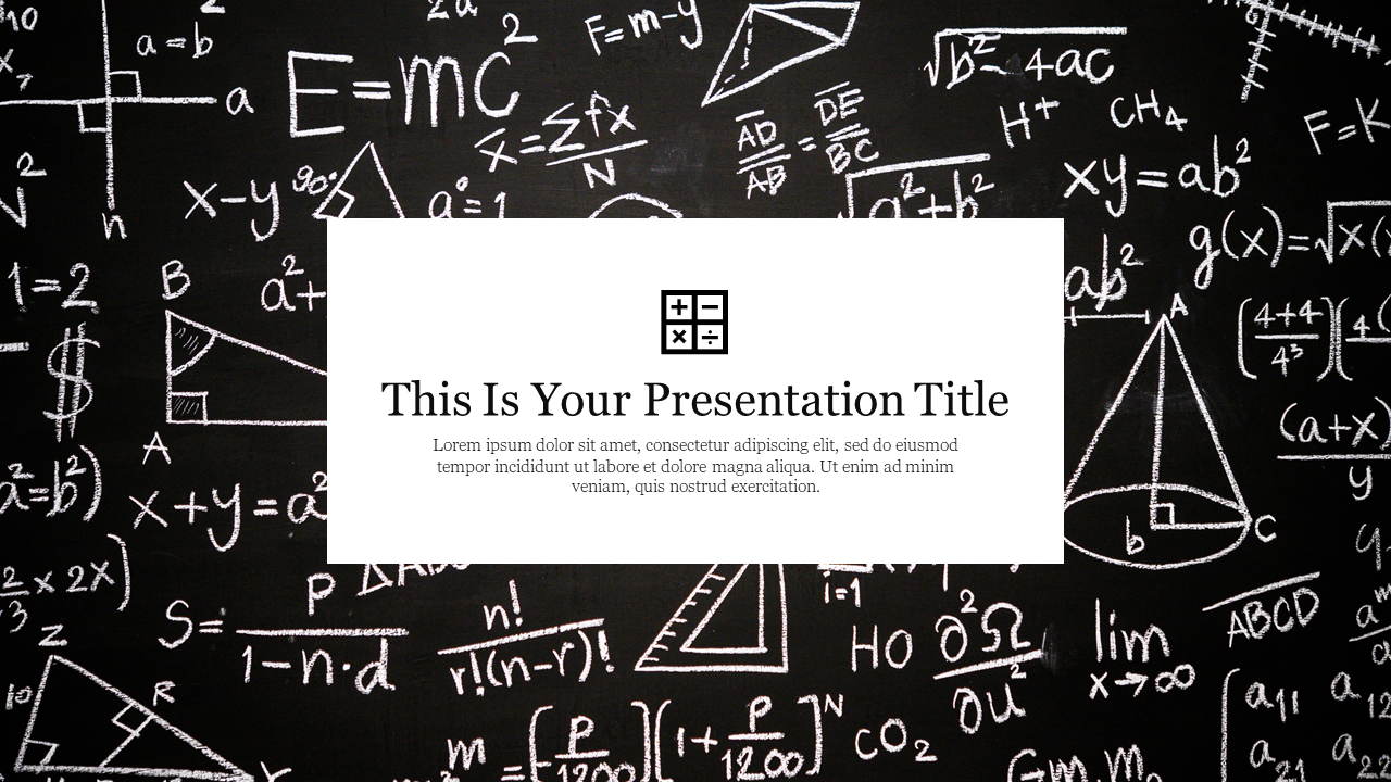 Mathematics PowerPoint Template giúp bạn thiết kế các bài thuyết trình về môn Toán đẹp mắt và chuyên nghiệp. Với hơn 20 slide đa dạng và tường minh, cùng những chủ đề được trình bày chi tiết, bạn sẽ gây ấn tượng mạnh mẽ với audience của mình.
