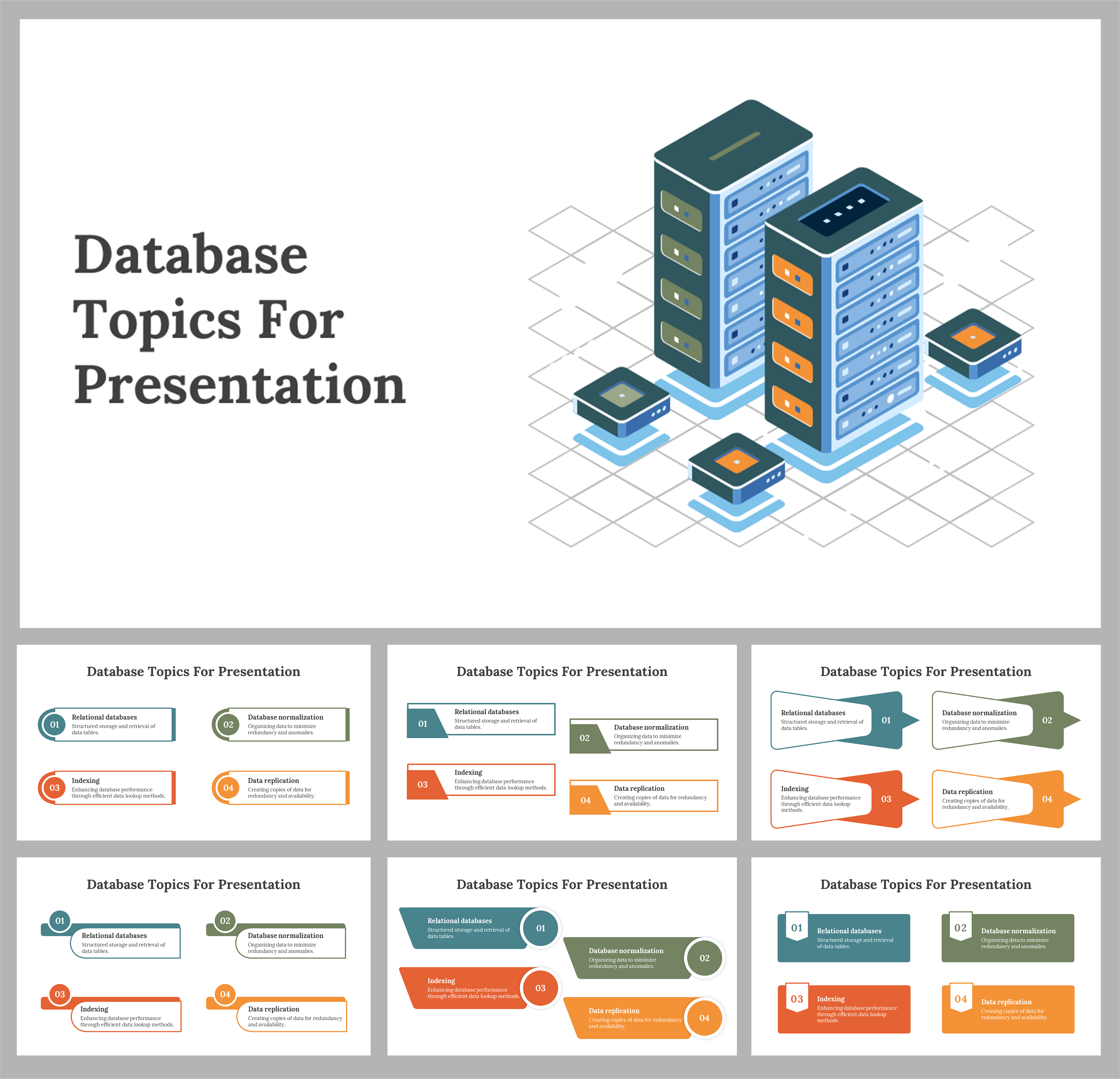 Database Topics For Presentation and Google Slides Themes