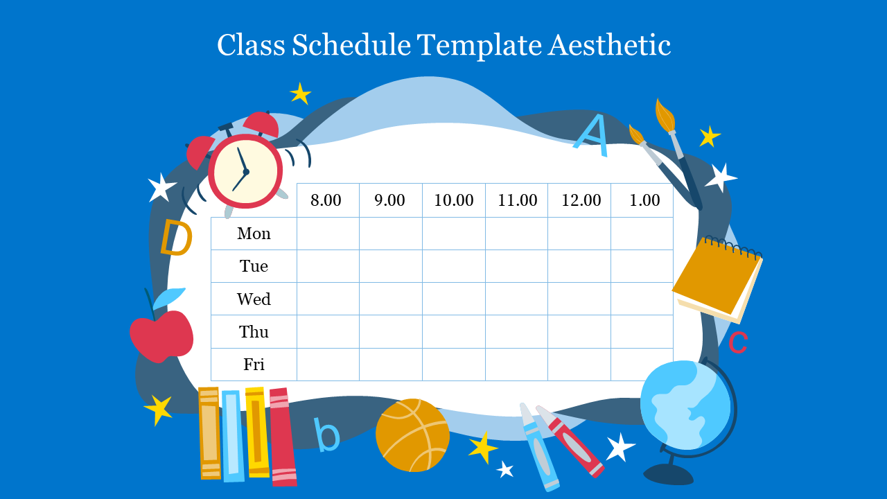 Class Schedule Template Aesthetic
