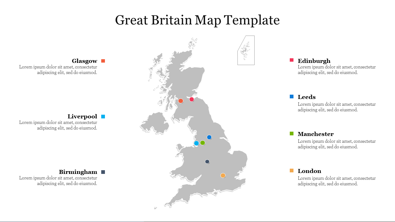 Great Britain Map Template